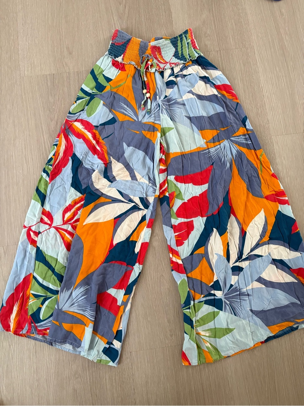 G by Beachwaver Japan Multicolor Smocked Palazzo Pants
